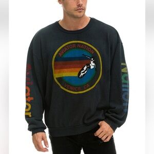 Aviator Nation AVIATOR NATION RELAXED CREW SWEATSHIRT - navy Our relaxed fit